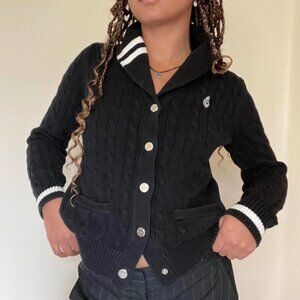 Womens Black And White Ralph Lauren Sweater